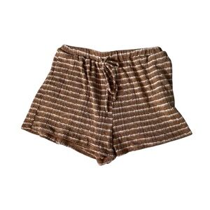 Brown Striped Knit Shorts
